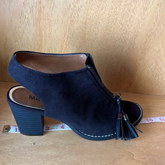 Madeline Black Suede Heels Zipper Tassel Sandals Ankle Booty Size 6 - Picture 13 of 13